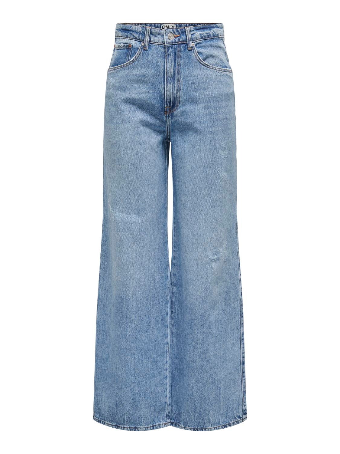 ONLY ONLHope High Waist Wide Jeans -Light Blue Denim - 15284433