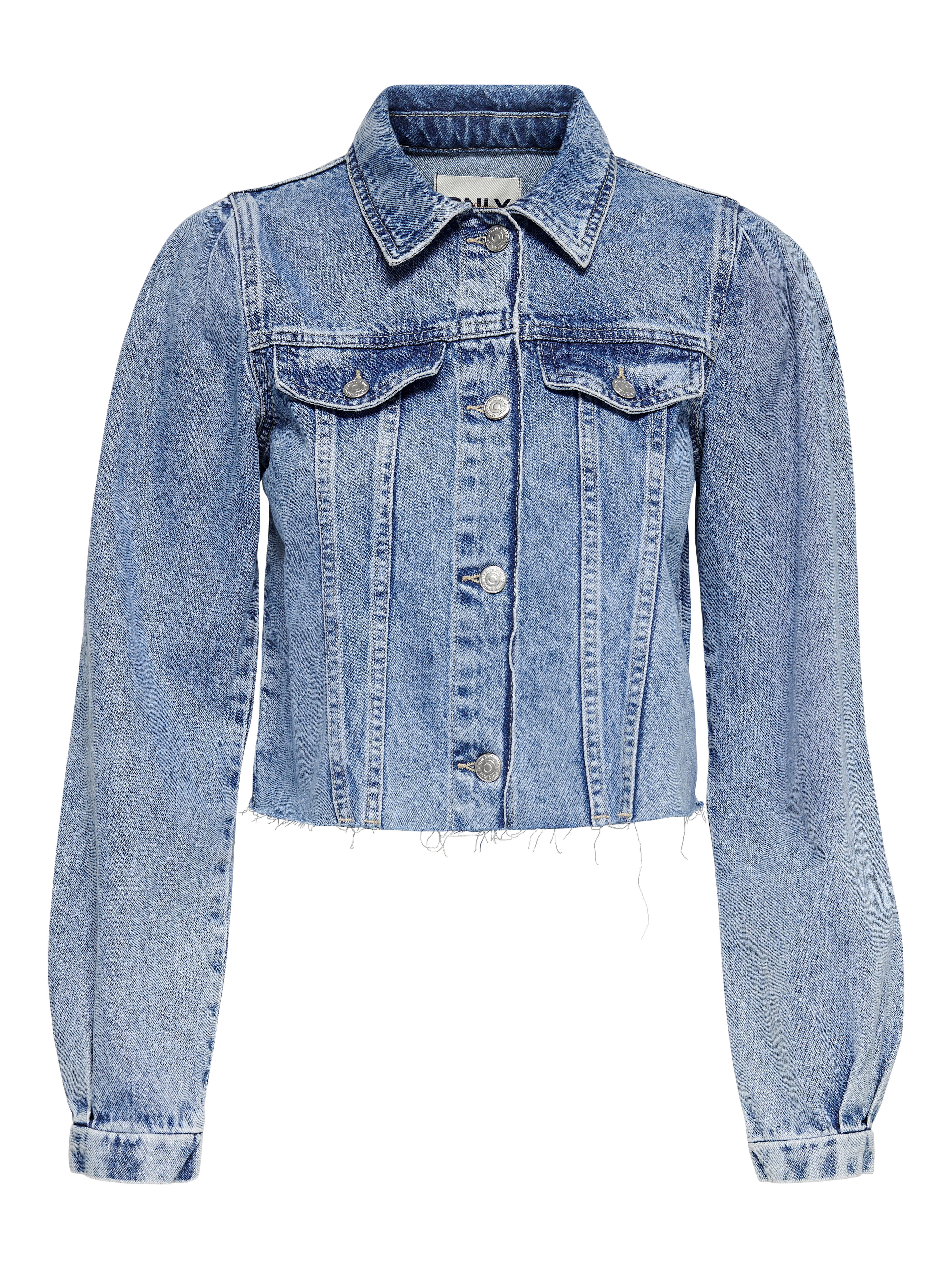 Buy LOVEGEN Mid Blue Womens 2 Pocket Washed Denim Crop Jacket | Shoppers  Stop