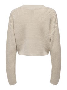 ONLY Pull-overs Regular Fit Col rond Épaules tombantes -Pumice Stone - 15284453