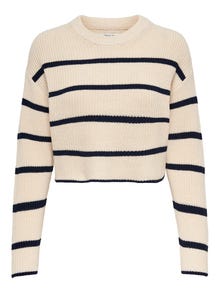 ONLY Pull-overs Regular Fit Col rond Épaules tombantes -Pumice Stone - 15284453