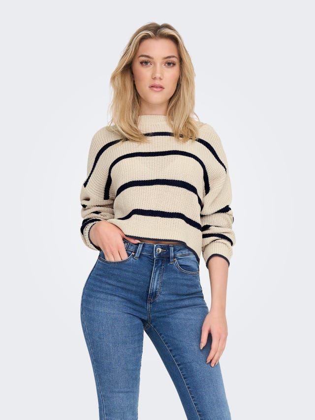 ONLY Regular Fit Round Neck Dropped shoulders Pullover - 15284453