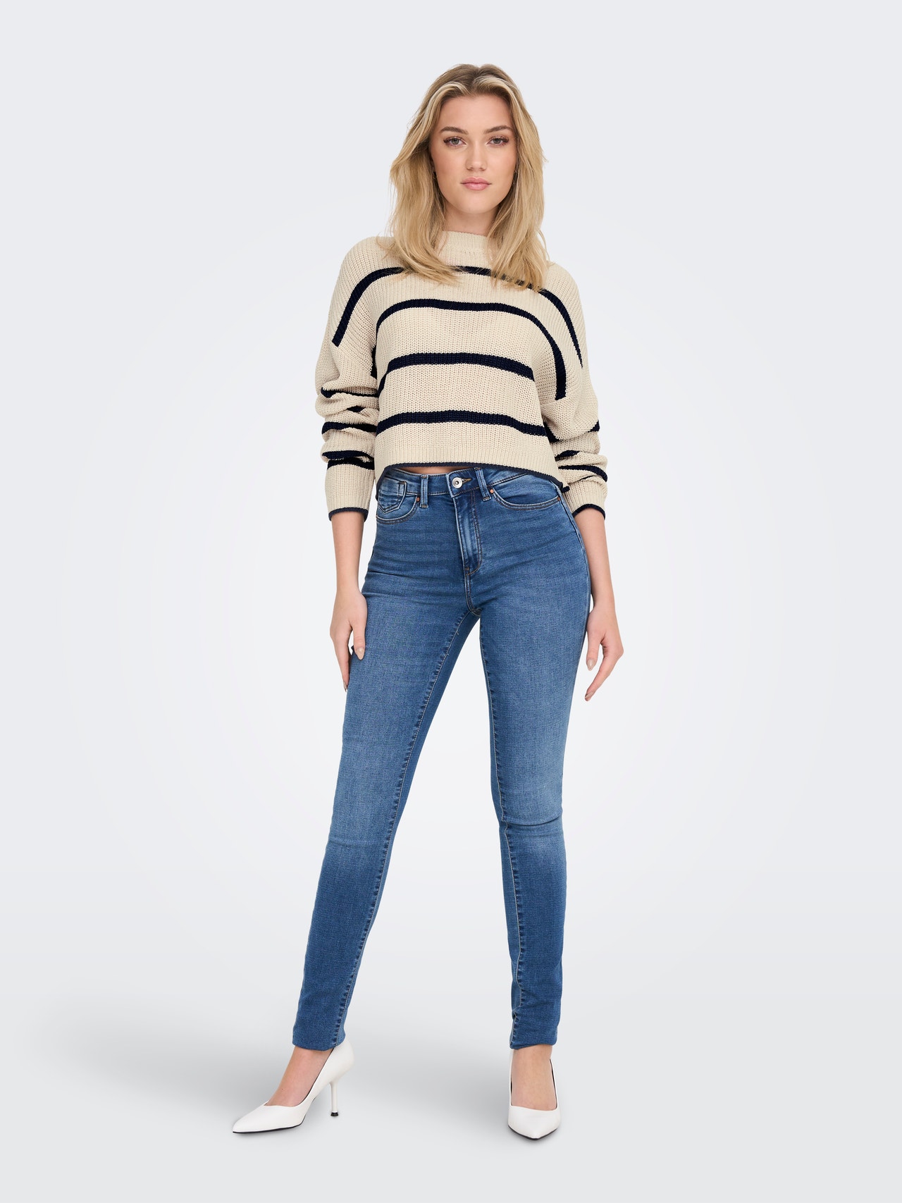 ONLY Cropped knitted pullover -Pumice Stone - 15284453