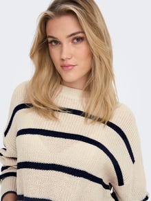 ONLY Regular Fit Round Neck Dropped shoulders Pullover -Pumice Stone - 15284453