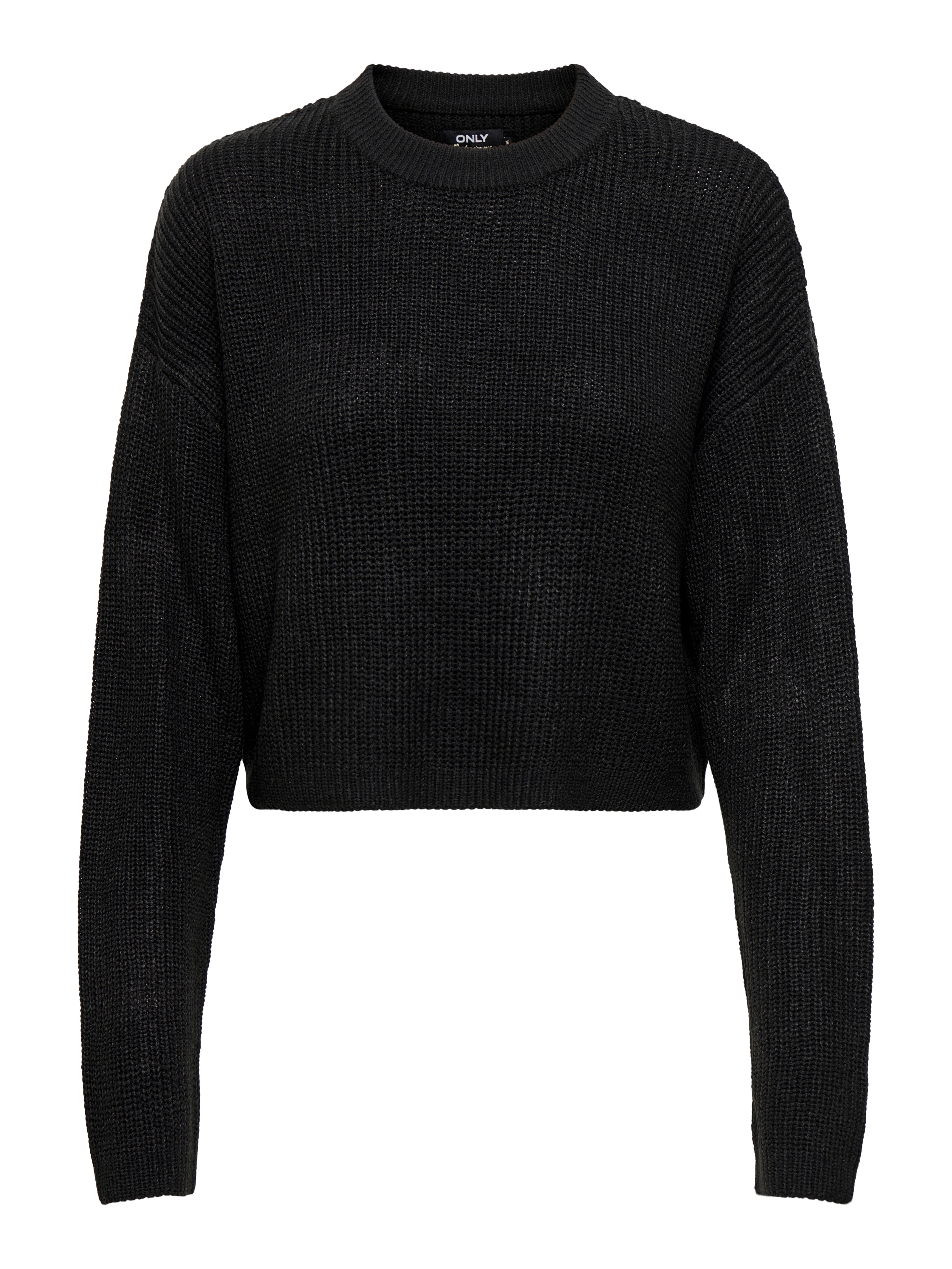 Cropped black shop knitted jumper