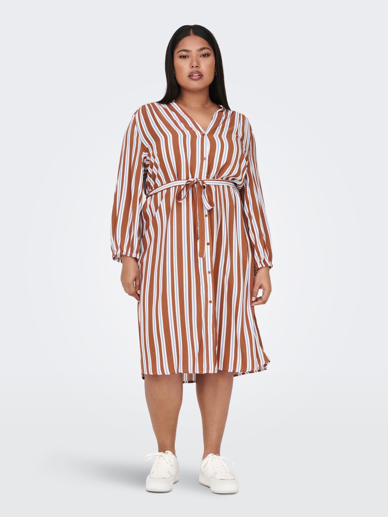 ONLY Regular Fit V-Neck Long dress -Coconut Shell - 15284458