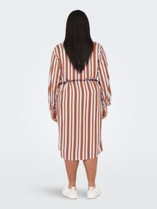 ONLY Curvy stribet kjole -Coconut Shell - 15284458