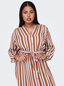 ONLY Regular Fit V-Neck Long dress -Coconut Shell - 15284458