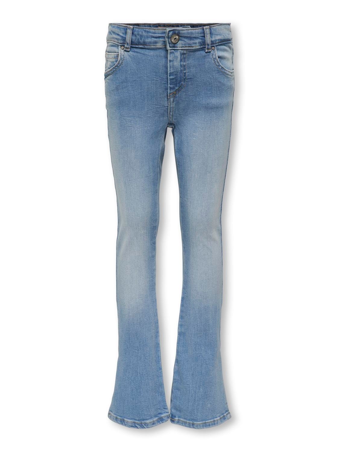 ONLY Krój flared Rozcięcia boczne Jeans -Light Blue Denim - 15284463