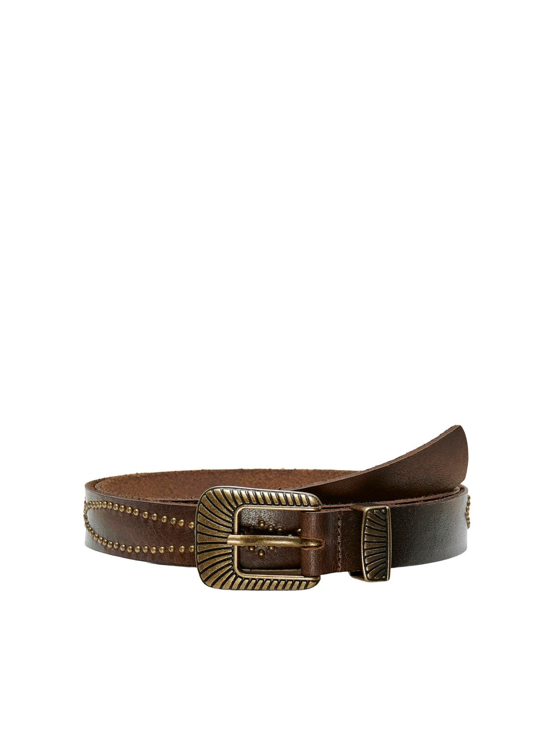ONLY Detailed leather belt -Cognac - 15284483