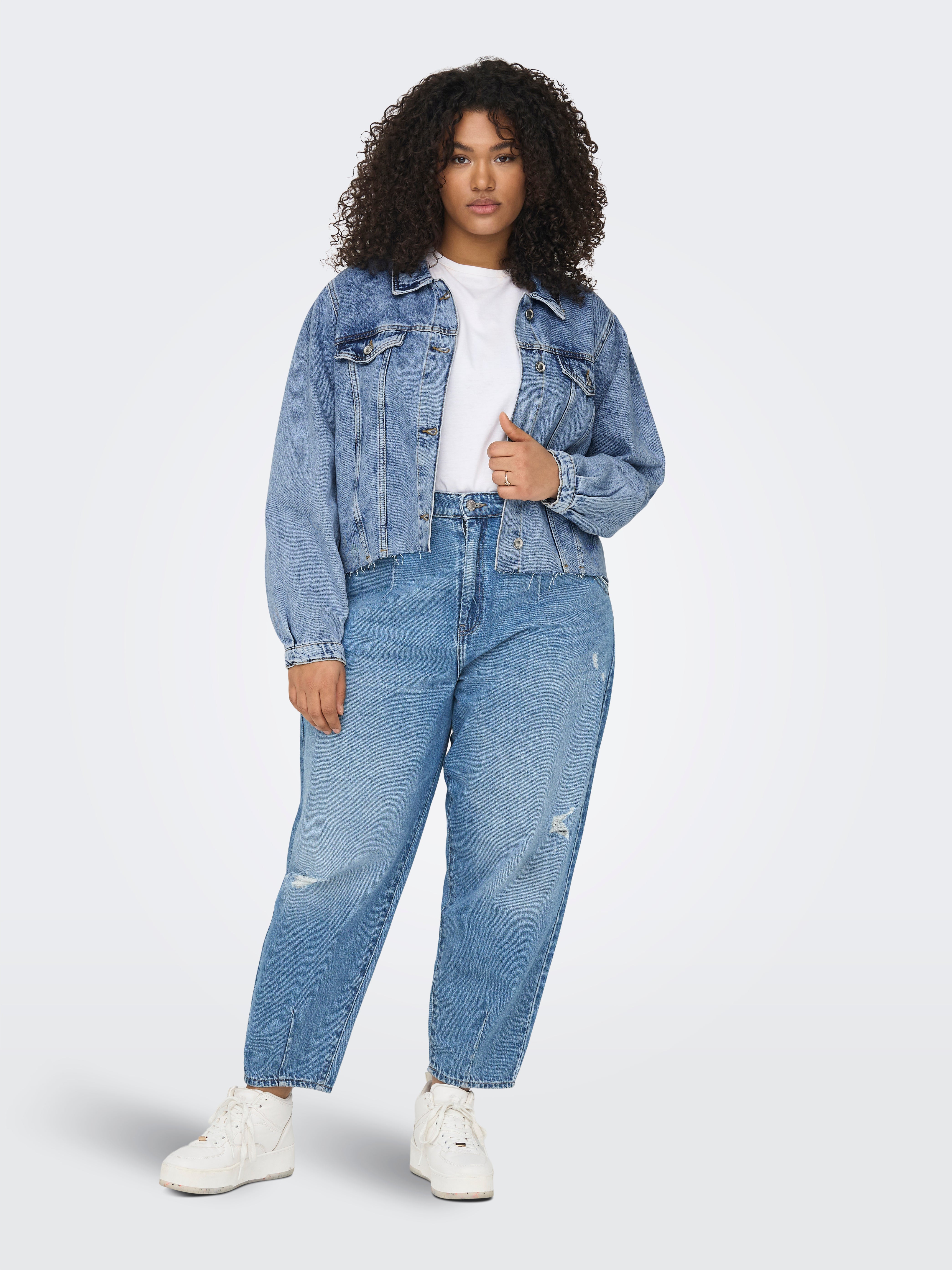 Baggy cropped denim on sale jacket