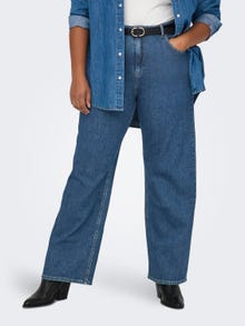 ONLY Wide Leg Fit High waist Jeans -Dark Blue Denim - 15284542