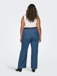 ONLY Jeans Wide Leg Fit Vita alta -Dark Blue Denim - 15284542