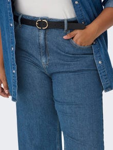 ONLY Weiter Beinschnitt Hohe Taille Jeans -Dark Blue Denim - 15284542