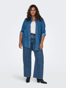 ONLY Weiter Beinschnitt Hohe Taille Jeans -Dark Blue Denim - 15284542