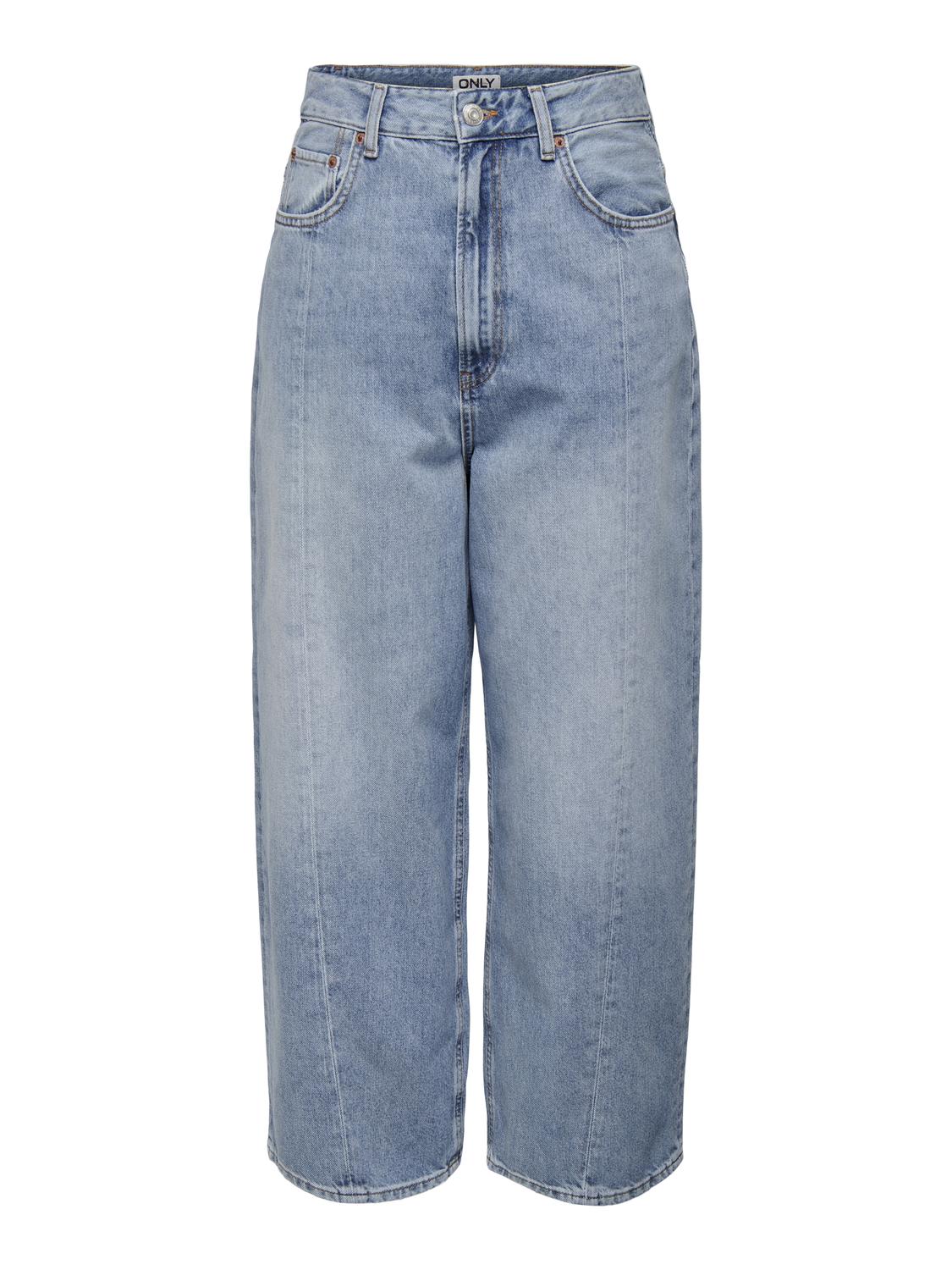 Thumbnail - Onlzane Hohe Taille Lockerer Sitz, Verkürzt Jeans