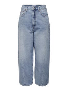 ONLY ONLZane High Waist Wide Jeans -Light Blue Denim - 15284612