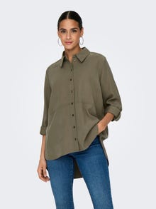 ONLY Regular fit Overhemd kraag Mouwuiteinden met omslag Volumineuze mouwen Overhemd -Walnut - 15284703