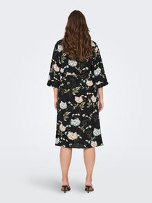ONLY Curvy printet kjole -Black - 15284792
