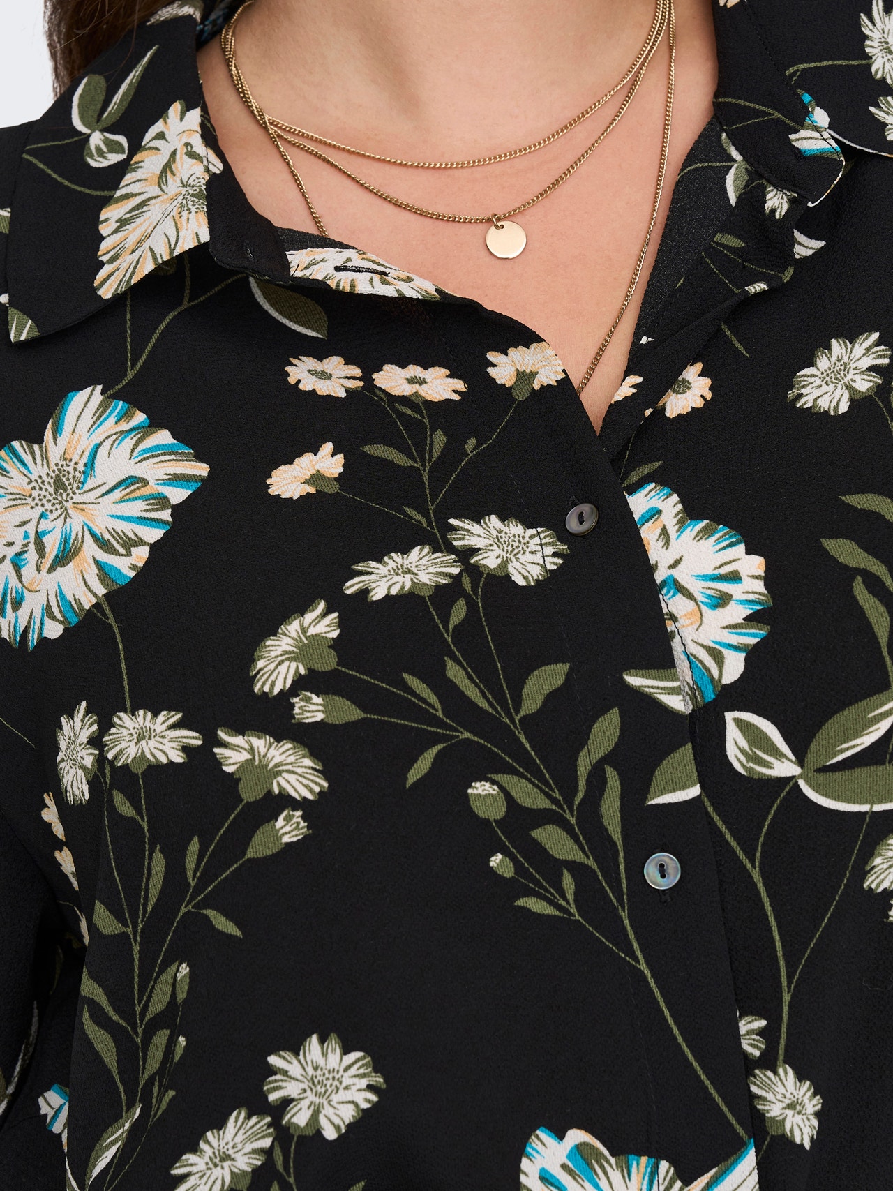 ONLY Regular fit Overhemd kraag Mouwuiteinden met omslag Lange jurk -Black - 15284792