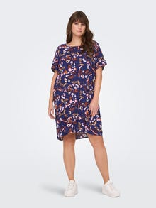 ONLY Loose Fit Boat neck Short dress -Peacoat - 15284809