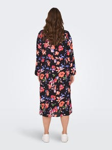 ONLY Normal geschnitten V-Ausschnitt Langes Kleid -Black - 15284861