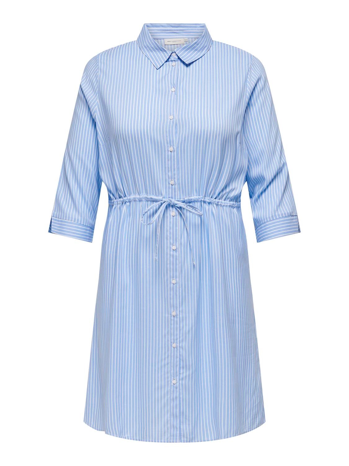 ONLY Regular Fit Skjortekrage Kort kjole -Forever Blue - 15284894