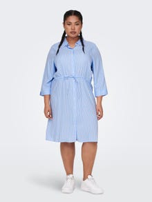 ONLY Regular Fit Skjortekrage Kort kjole -Forever Blue - 15284894