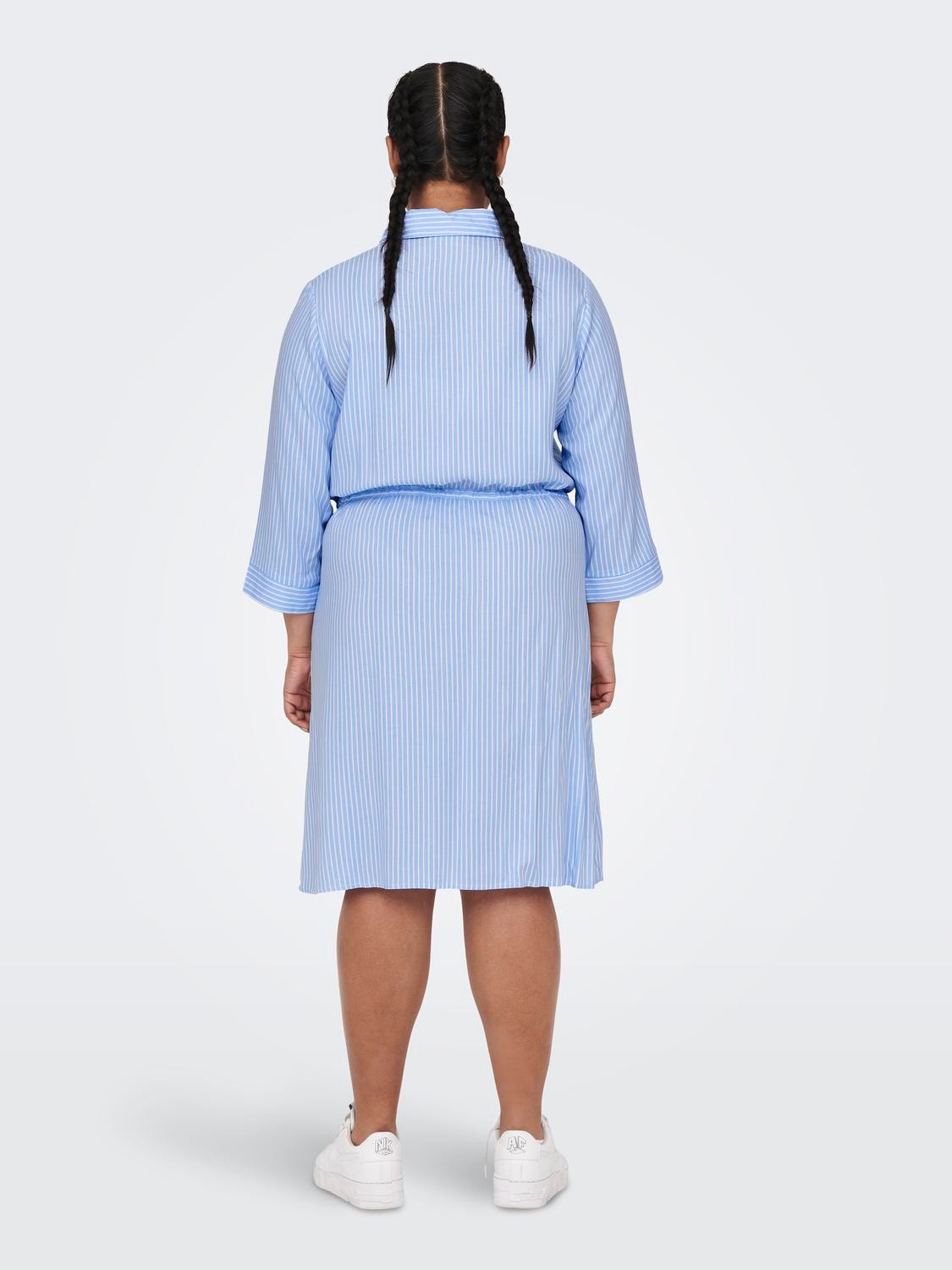 ONLY Vestido corto Corte regular Cuello de camisa -Forever Blue - 15284894