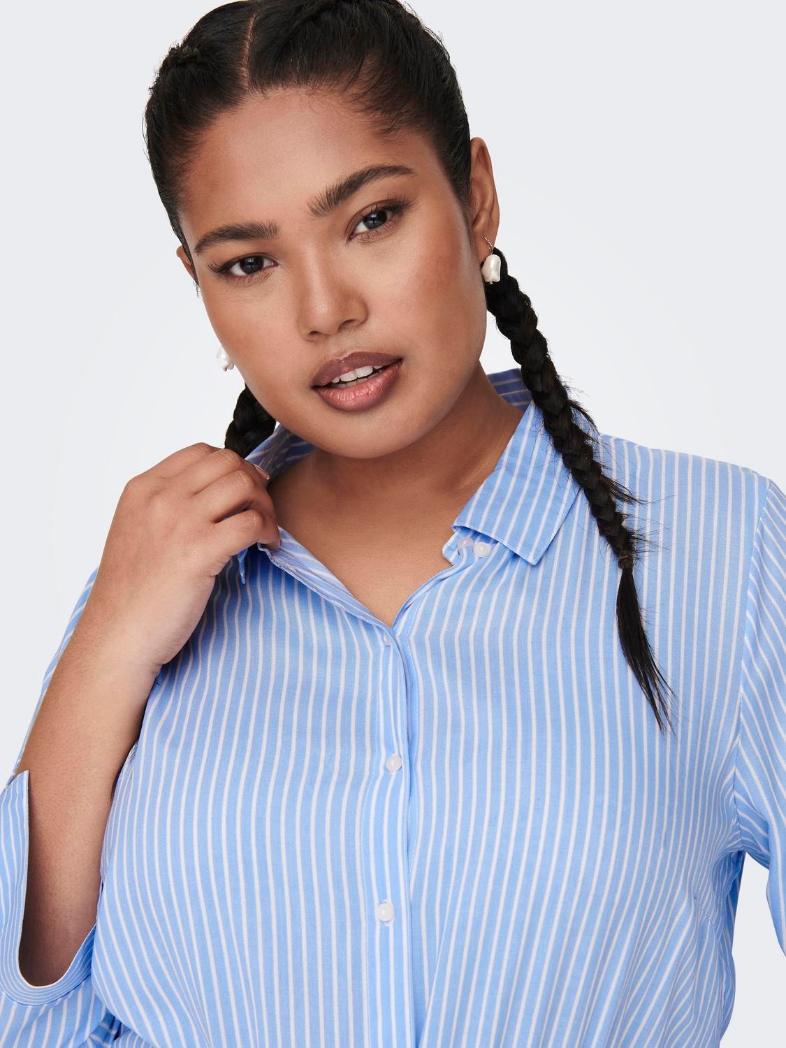 ONLY Curvy Striped shirt dress -Forever Blue - 15284894