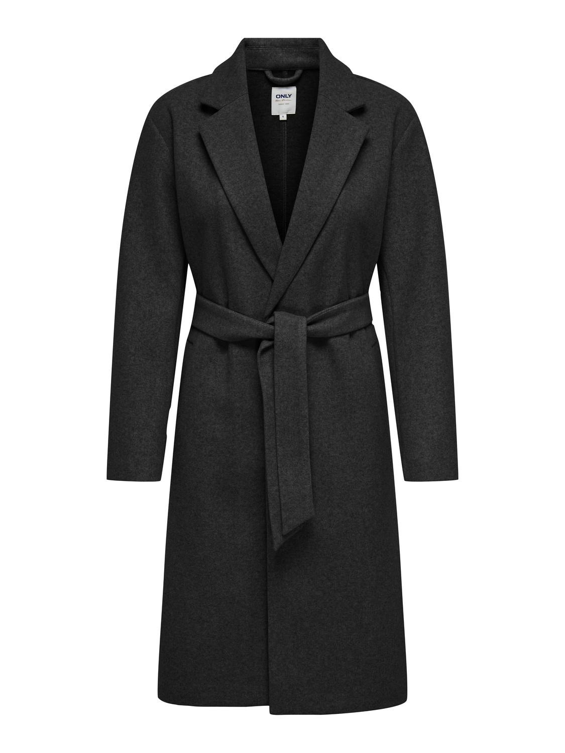 ONLY Reverse Coat -Dark Grey Melange - 15285012