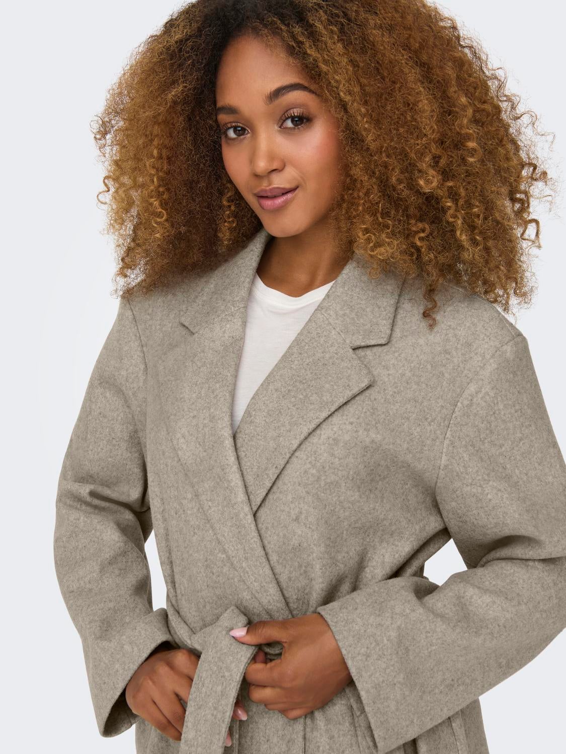 Taupe wool hot sale coat womens