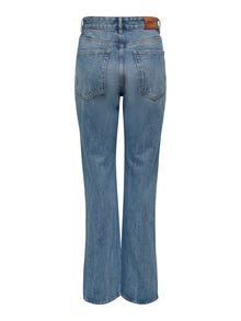 ONLY Straight fit High waist Zijsplitten Jeans -Medium Blue Denim - 15285014