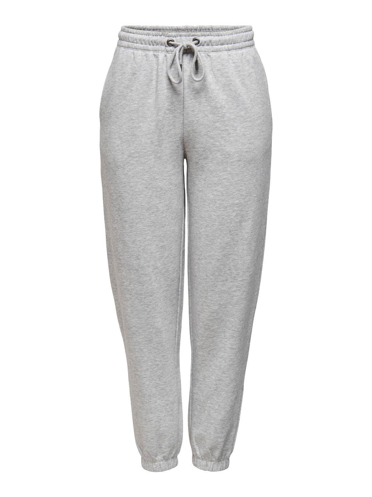 ONLY Regular Fit Elasticated hems Petite Trousers -Light Grey Melange - 15285026