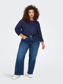ONLY Curvy Patterned viscose Top -Patriot Blue - 15285099