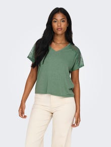 ONLY Regular fit O-hals Top -Hedge Green - 15285194