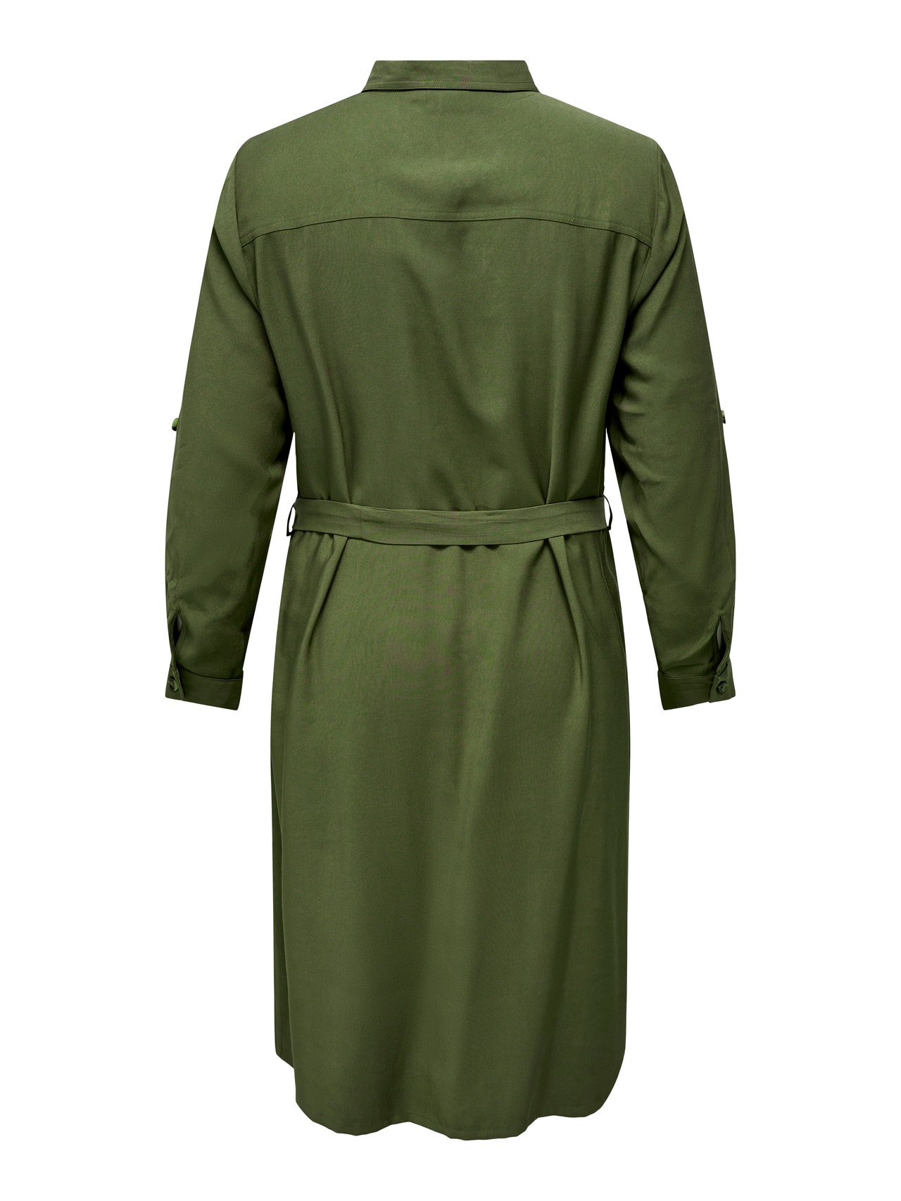 ONLY Regular Fit Skjortekrage Oppbrettede mansjetter Lang kjole -Winter Moss - 15285282