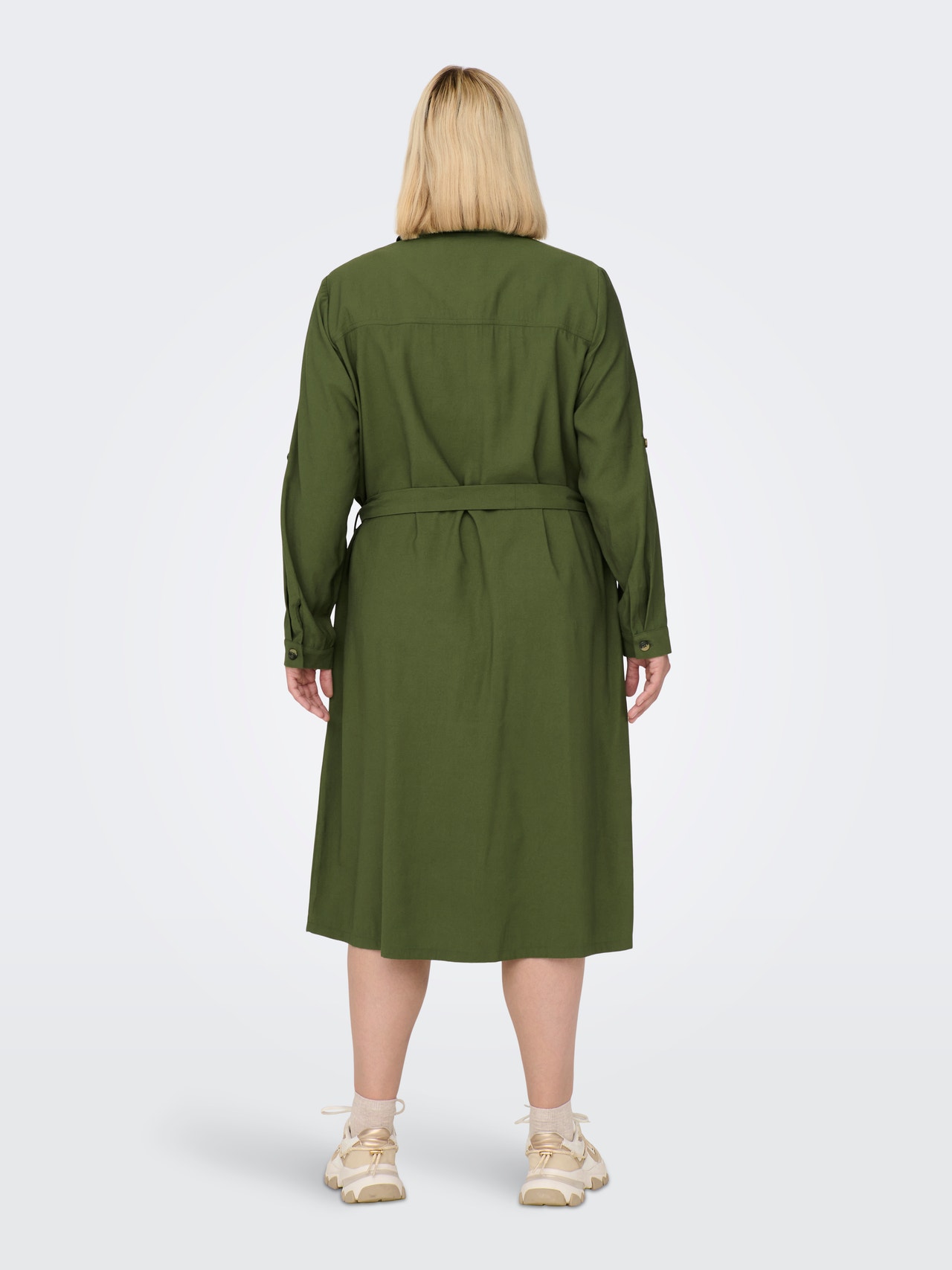 ONLY Regular Fit Skjortekrage Oppbrettede mansjetter Lang kjole -Winter Moss - 15285282