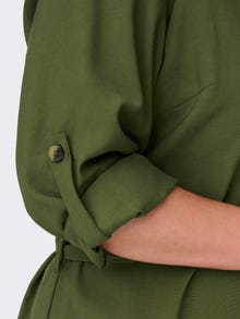 ONLY Normal geschnitten Hemdkragen Umgeschlagene Ärmelbündchen Langes Kleid -Winter Moss - 15285282