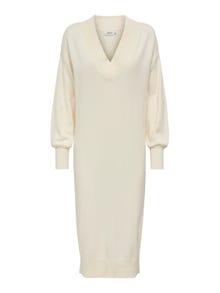 ONLY Loose fit V-Hals Hoge manchetten Lange jurk -Whitecap Gray - 15285339