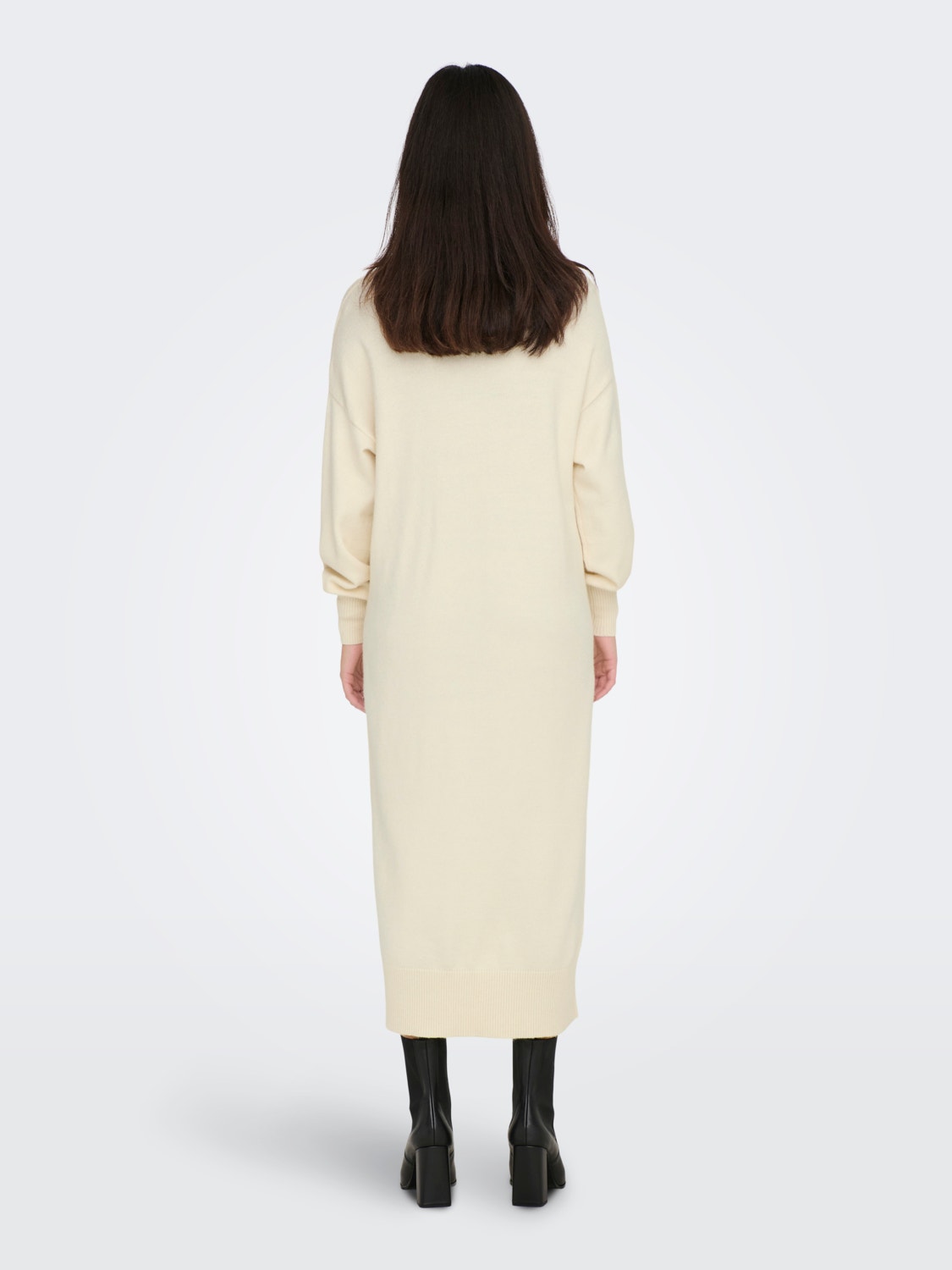 ONLY Locker geschnitten V-Ausschnitt Lange Bündchen Langes Kleid -Whitecap Gray - 15285339