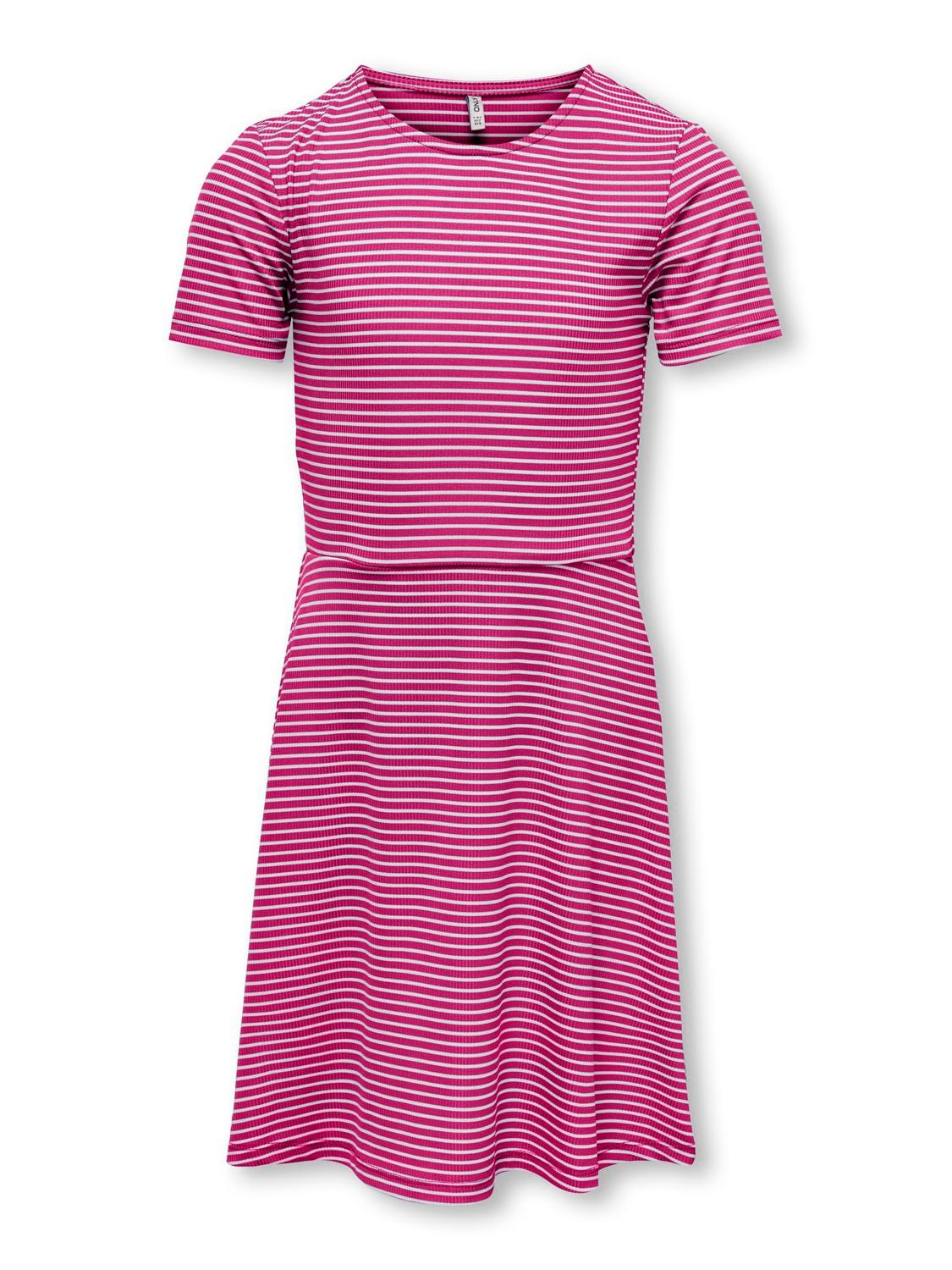 ONLY Ribbed Skater Dress -Very Berry - 15285369