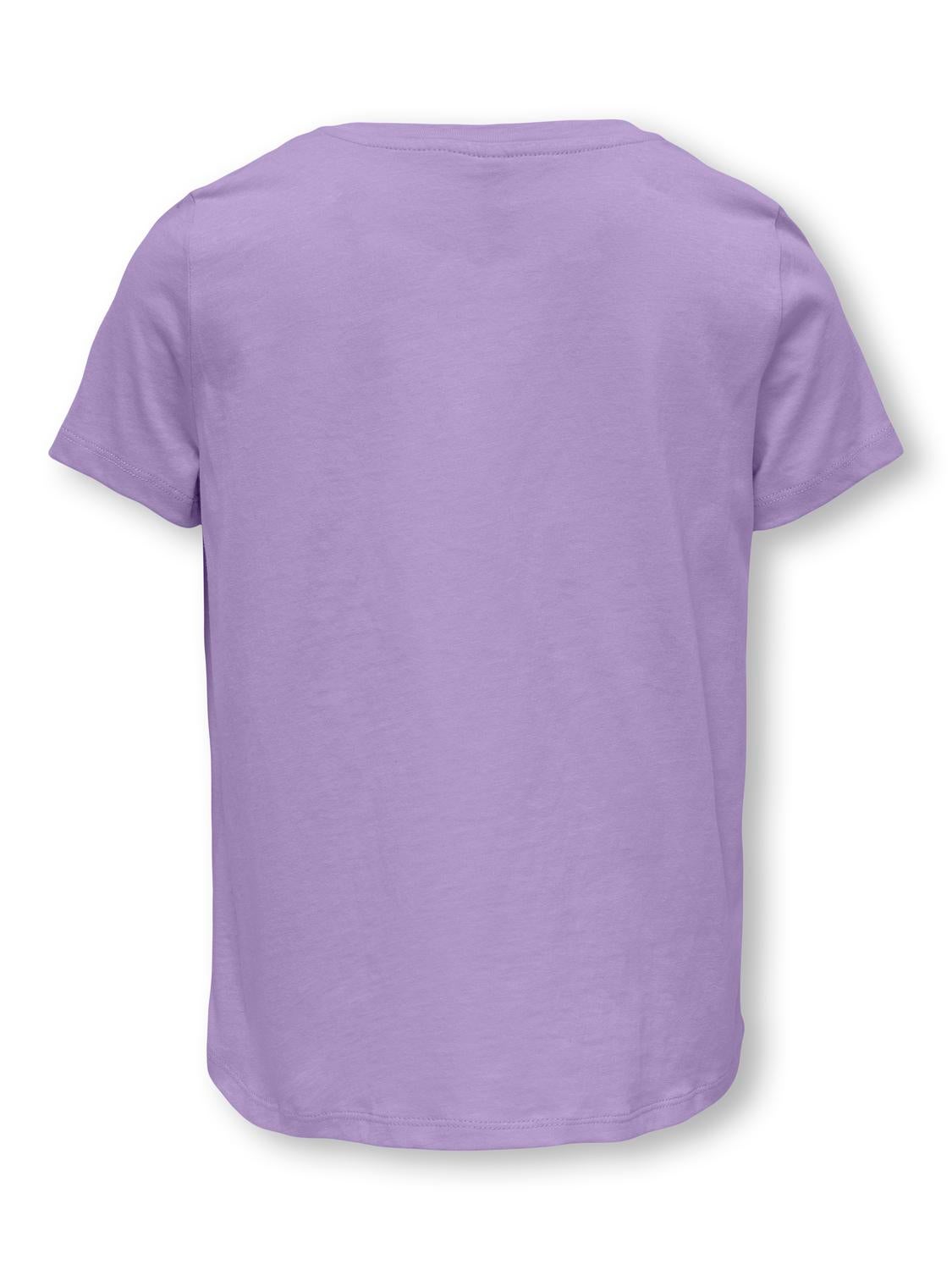 Volume Round T-Shirt Light Neck Fit | Purple ONLY® |