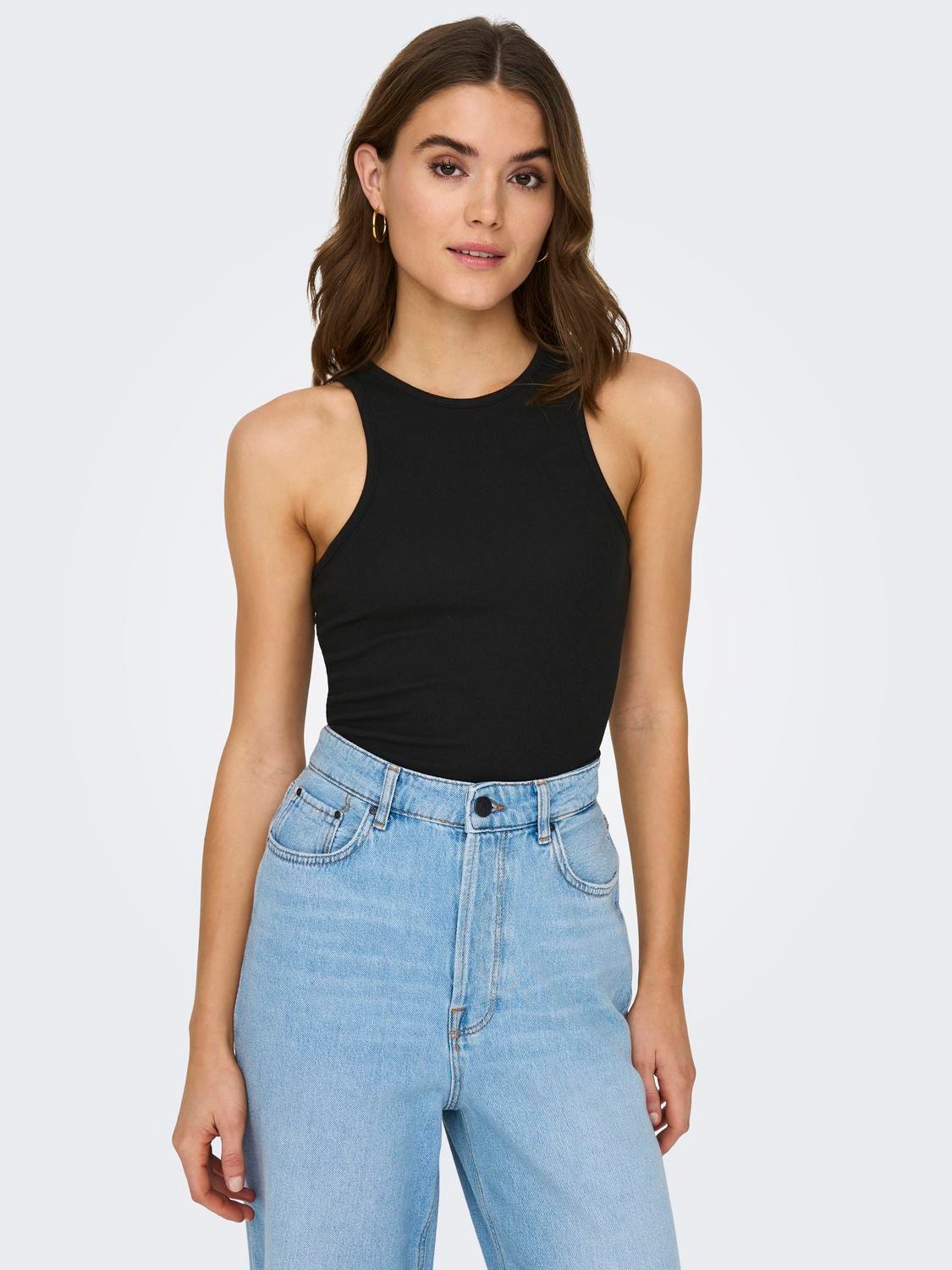ONLY Tops Regular Fit Col rond -Black - 15285618