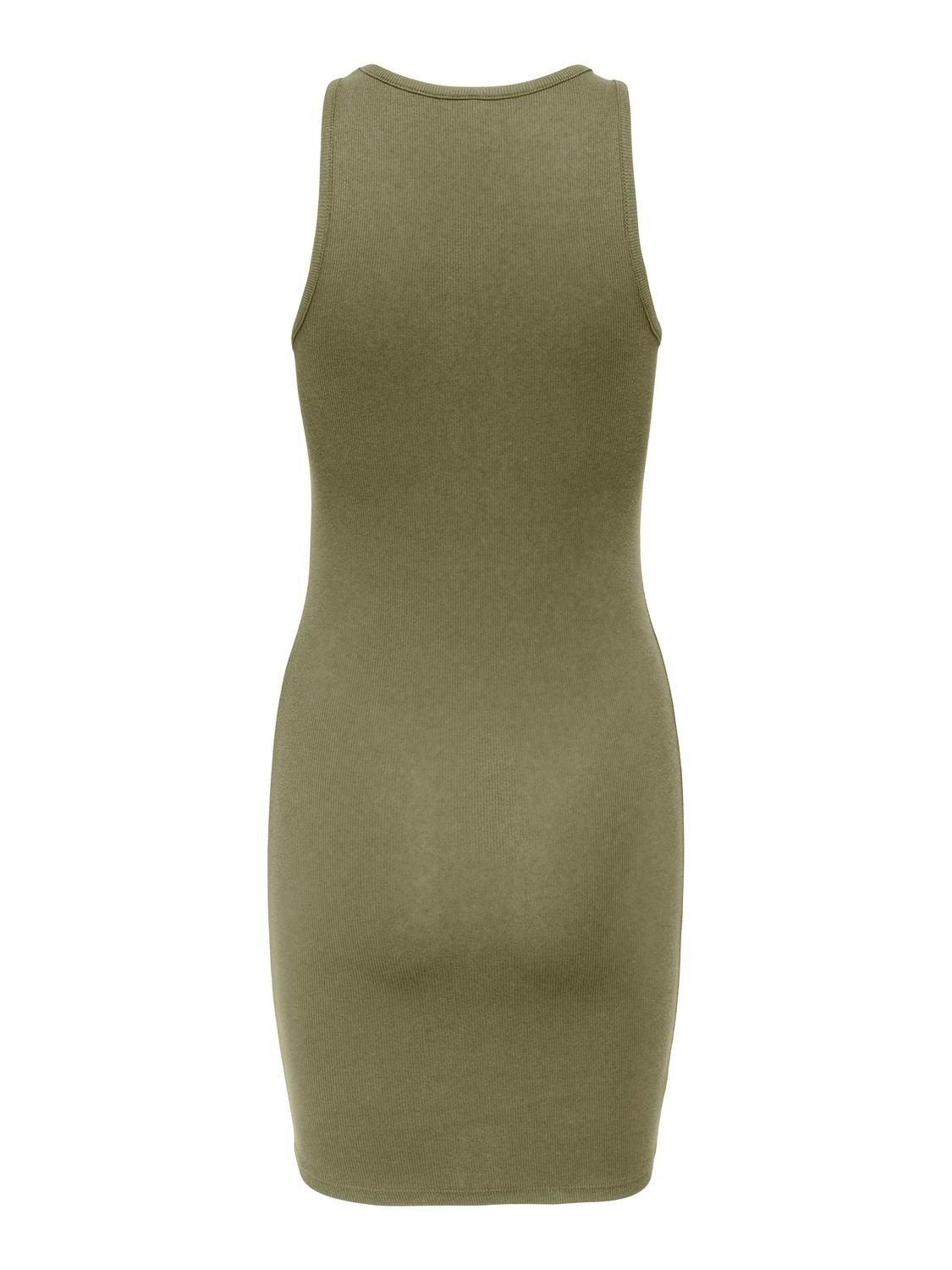 ONLY Mini Slim Fit Rib Dress -Aloe - 15285620