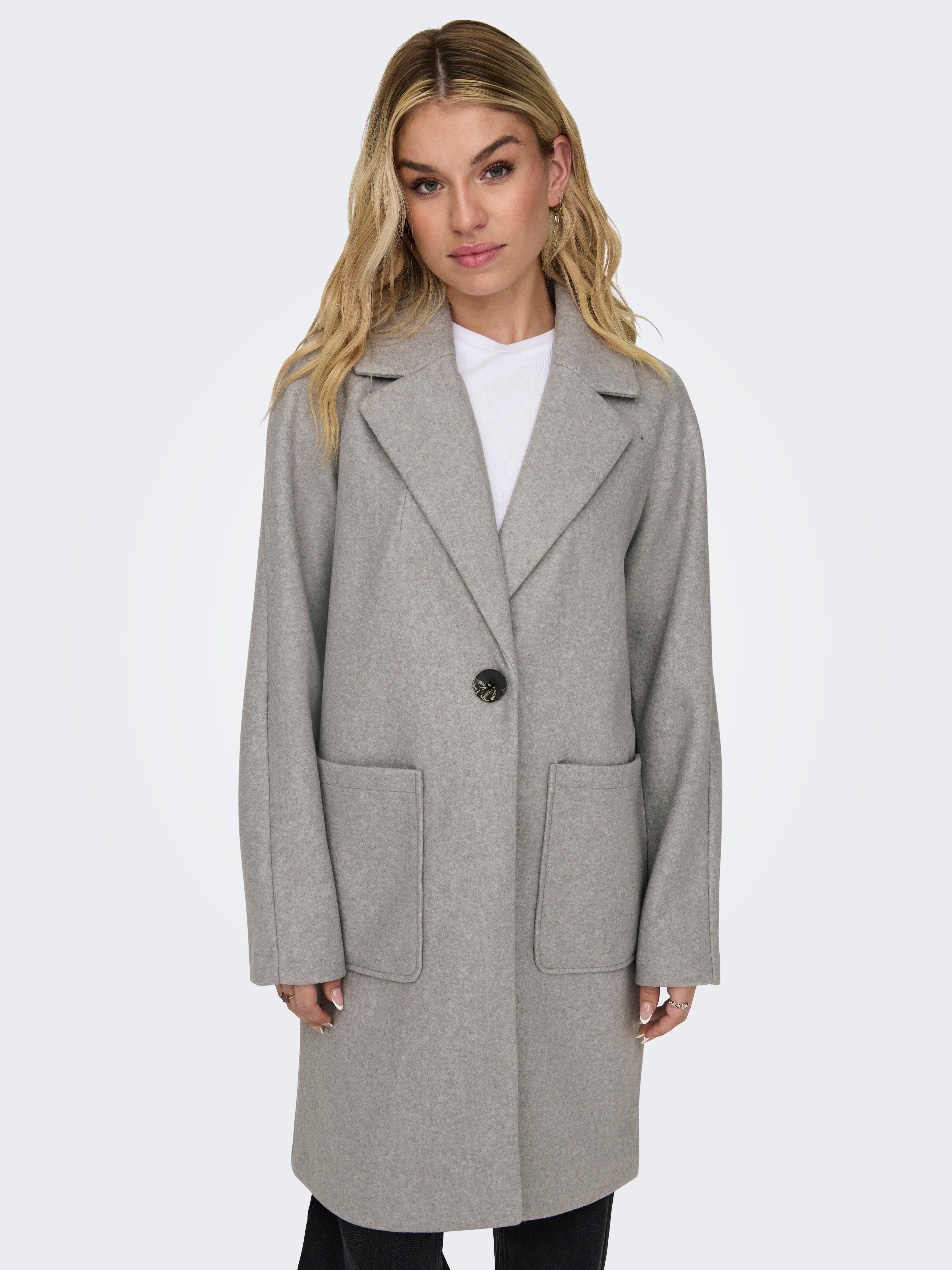 Light gray peacoat top womens