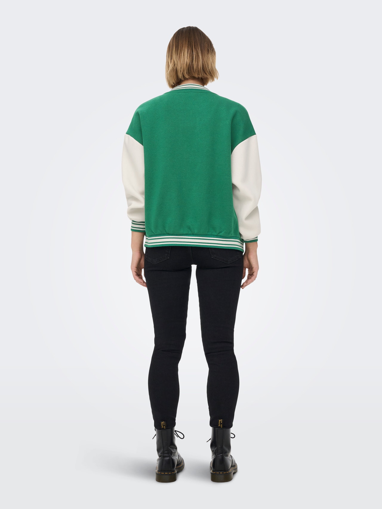 ONLY Regular Fit Hettegenser Elastiske mansjetter Lave skuldre Sweatshirt -Green Jacket - 15285963