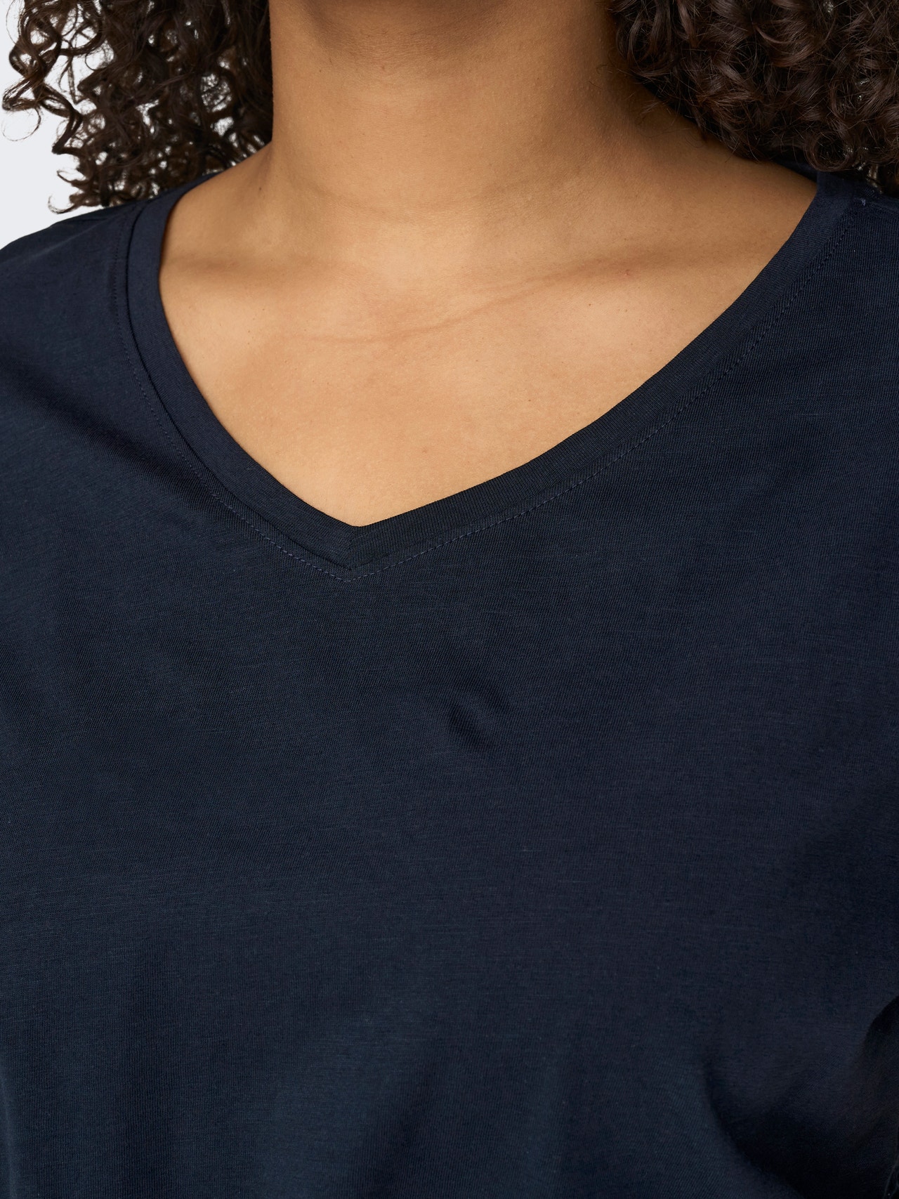 Curvy solid color t-shirt | ONLY® | Blue Dark