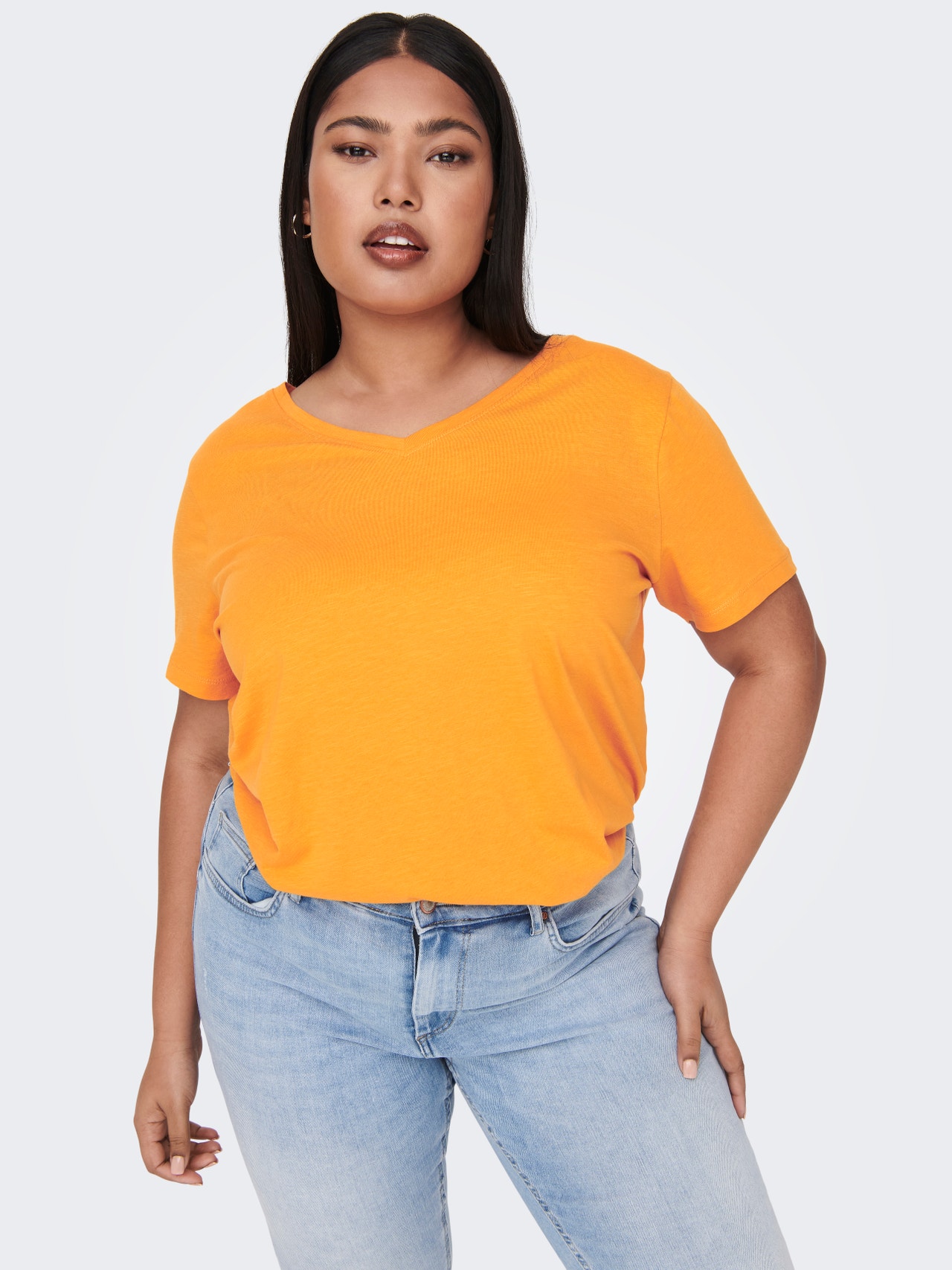 ONLY Regular Fit V-Neck T-Shirt -Apricot - 15285965