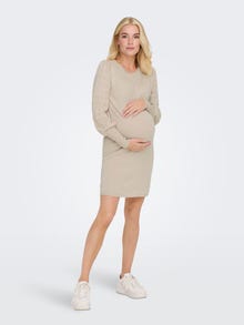 ONLY Mama - À manches longues Robe en maille -Pumice Stone - 15285982