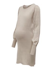 ONLY Mamma langermet Strikket kjole -Pumice Stone - 15285982